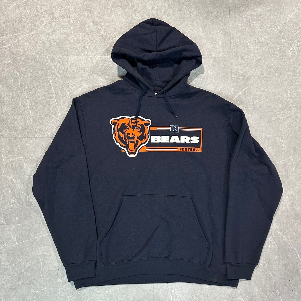 NFL Team Apparel Chicago Bears Hoodie Navy Blue Graphic Sweatshirt Mens XL